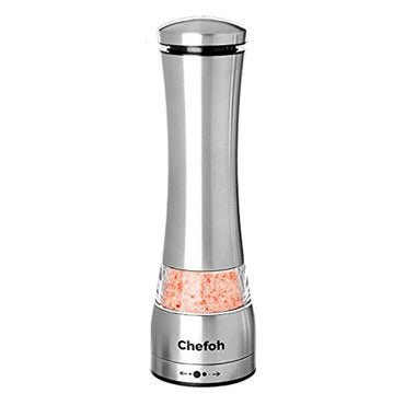 Chefoh Premium Stainless Steel Salt & Pepper Grinder | Manual Salt and Pepper Mills with Ceramic Rotor | Adjustable Coarseness | Perfect for Himalayan - Sea - Kosher Salt & Peppercorns