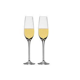 Chefoh Champagne Flutes Crystal Wine Glasses - Perfect for Wedding - Parties and Bar - Made From 100% Pure Glass Pack - 7 Oz - Set of 2