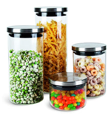Chefoh Glass Jar Wide Mouth - Airtight Plastic Lid - Free Dishwasher Safe Jar for Beans - Jelly - Storing and Canning Uses